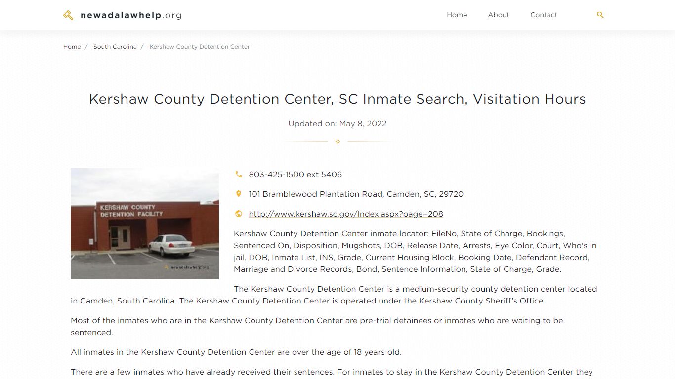 Kershaw County Detention Center, SC Inmate Search ...
