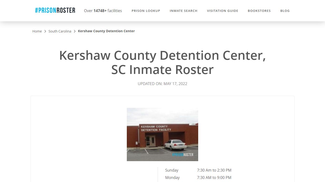 Kershaw County Detention Center, SC Inmate Roster